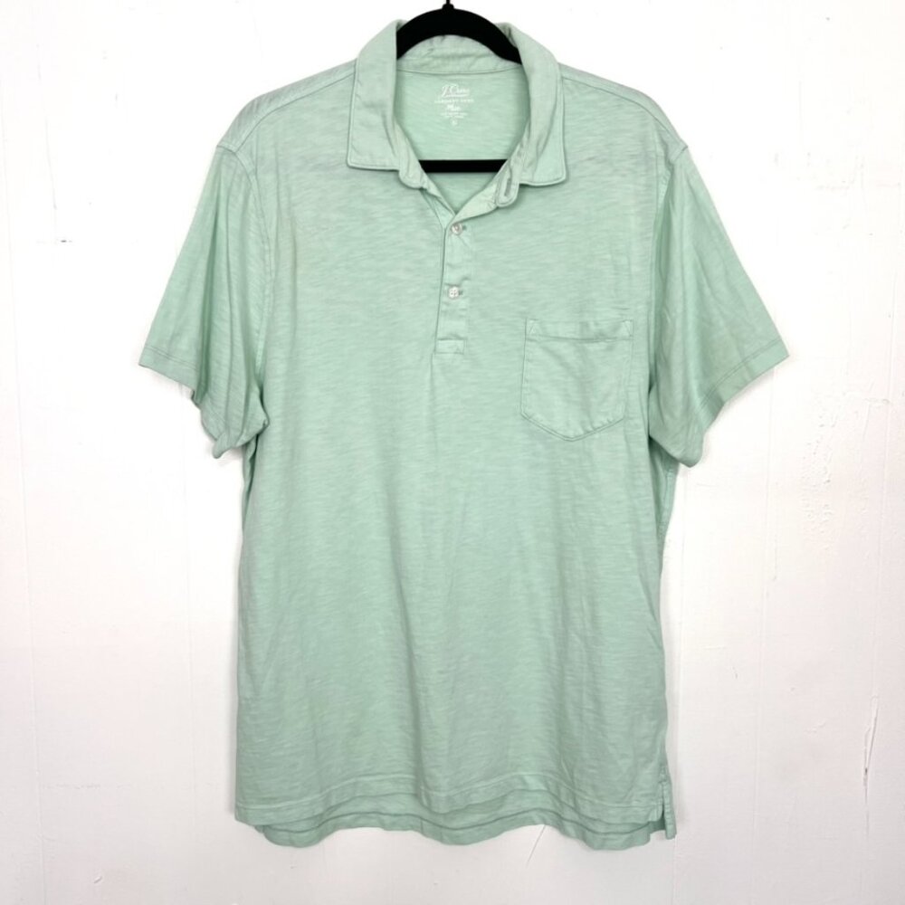 J.Crew Garment-Dyed Mint Green Casual Polo Shirt‎ XL